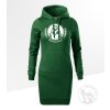 kocici mama damské mikinové šaty lahvove zelena