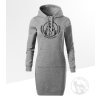 kocici mama damské mikinové šaty seda