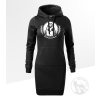 kocici mama damské mikinové šaty cerne