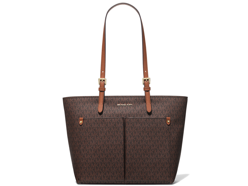 Michael Kors Kabelka Bedford Signature Pocket Tote Brown Acorn gold22