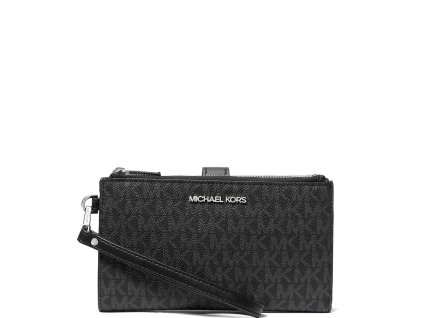 Michael Kors Peněženka Jet Set Travel Double Zip Wristlet Black Silver32