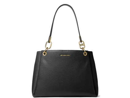 Michael Kors Trisha Large Pebbled Leather Shoulder Bag Black22
