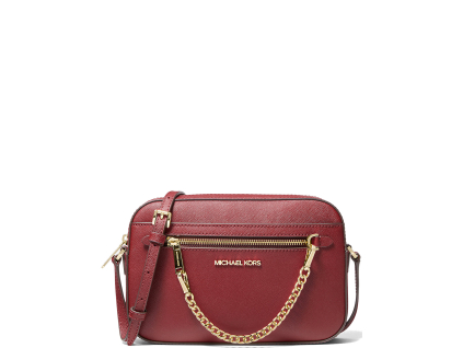 Michael Kors Kabelka Jet Set Large Saffiano Leather Crossbody Bag Dark Cherry22