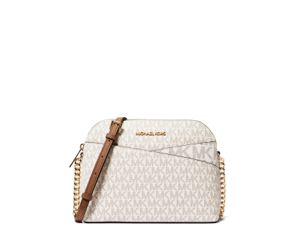 Michael Kors Jet Set Travel Medium Logo Dome Crossbody Bag Vanilla22