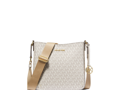 Michael Kors Jet Set Travel Small Signature Logo Messenger Bag Light Cream Multi2