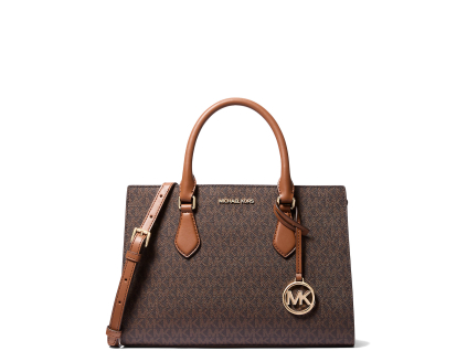 Michael Kors Sheila Medium Logo Satchel Brown2