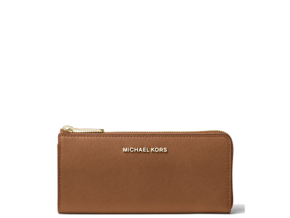 Michael Kors Jet Set Travel Large Saffiano Leather Quarter Zip Wallet Luggage22