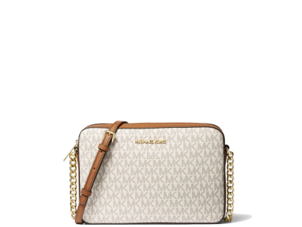 Michael Kors Jet Set Large Printed Logo Crossbody Bag Vanillabb