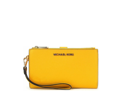 Michael Kors Jet Set Double Zip Phone Wallet Wristlet Jasmine Yellow2