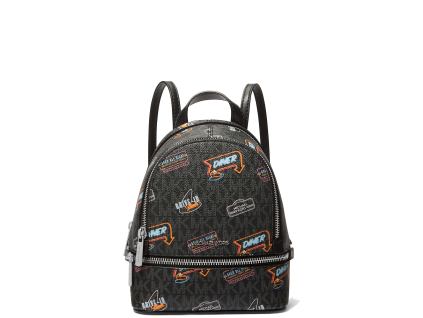 Michael Kors Batoh Rhea Extra Small Printed Signature Logo Backpack Black3