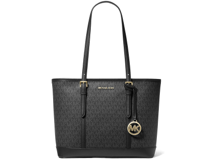 Michael Kors Kabelka Jet Set Travel Small Logo Top-Zip Tote Bag Black