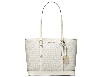 Michael Kors Kabelka Jet Set Travel Small Logo Top Zip Tote Bag Light Cream Multi22