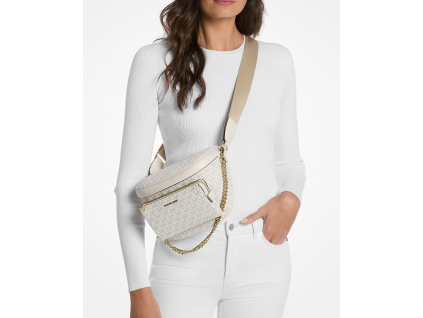 Michael Kors Kabelka Slater Medium Signature Logo Sling Pack Light Cream Multid2