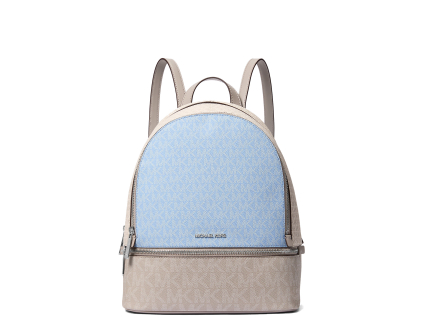 Michael Kors Batoh Rhea Medium Signature Logo Backpack Lt Sky Mltad