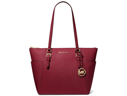 Michael Kors Kabelka Charlotte Large Saffiano Leather Top Zip Tote Bag Cherryaa