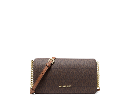 Michael Kors Jet Set Medium Signature Logo Crossbody Bag Brownaaa