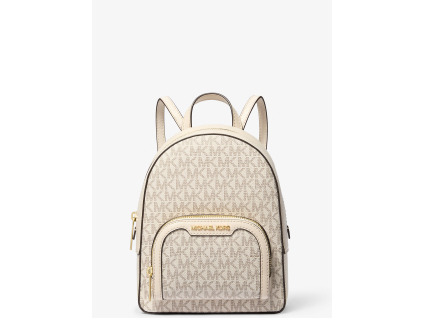 Michael Kors Jaycee Extra Small Signature Logo Backpack Light Cream Multiaa