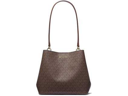 Michael Kors Pratt Medium Signature Logo Shoulder Bag Brown