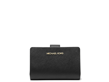 Michael Kors Peněženka Medium Crossgrain Leather Wallet Black