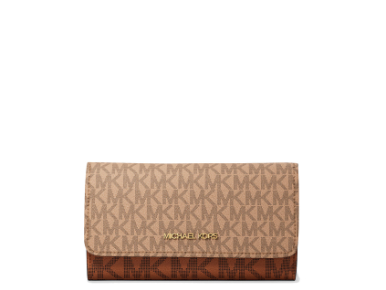 Michael Kors Jet Set Large Signature Logo Tri Fold Walletpp
