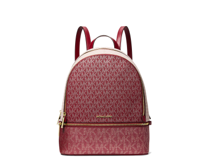 Michael Kors Rhea Medium Metallic Signature Logo Backpack Cherrykk