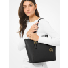 Michael Kors Charlotte Large Saffiano Leather Top Zip Tote Bag Blackhh