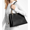 Michael Kors Trisha Large Pebbled Leather Shoulder Bag Blackc6
