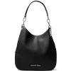 Michael Kors Lillie Chain Leather Hobo Black Silver