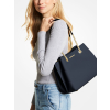 Michael Kors Teagan Large Pebbled Leather Shoulder Bag Navyc