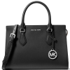 Michael Kors Sheila Medium Faux Saffiano Leather Satchel Black Silvera22
