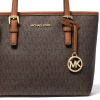 Michael Kors Jet Set Travel Extra Small Logo Top Zip Tote Bag Browncrop