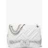 Michael Kors Peyton Medium Quilted Shoulder Bag Optic White