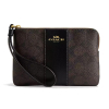 Coach Peněženka Coach Corner Zip Wristlet In Signature Canvas Gold Walnut Black 2334