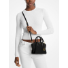 Michael Kors Avril Extra Small Leather and Suede Satchel Blackd