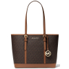 Michael Kors Jet Set Travel Small Logo Top Zip Tote Bag Brown223