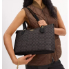 COACH Gallery Tote Bag In Signature Canvas Walnut Black Goldb2