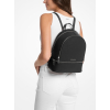 Michael Kors Batoh Rhea Medium Pebbled Leather Backpack Black Silverg