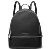 Michael Kors Batoh Rhea Medium Pebbled Leather Backpack Black Silver223