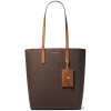 Michael Kors Vincent Large Signature Logo Tote Bag With Card Case Brownaaa