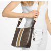 Michael Kors Kabelka Jet Set Small Signature Logo Stripe Crossbody Bag Browng