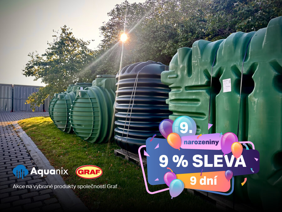 Aquanix slaví 9 let a nabízí slevu 9 % na vybrané produkty Graf