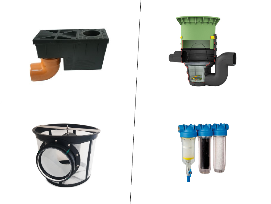 Komponenty pro filtraci dešťové vody