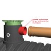 Možnost připojení nádrže ke kanalizačnímu potrubí v dimenzi až DN 300