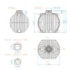 Rozměrový výkres podzemní nádrže na dešťovou vodu Aquastay 8000 l