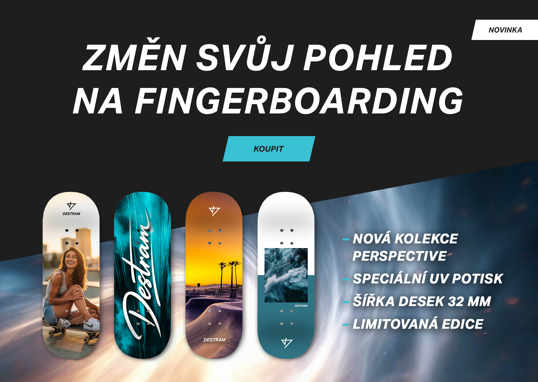 Dřevěný fingerboard Destram PERSPECTIVE
