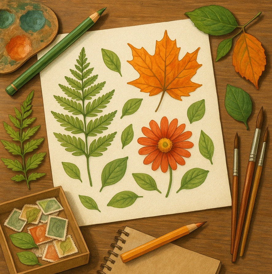 Inspirace z přírody - malujeme podle listí, stromů a květů