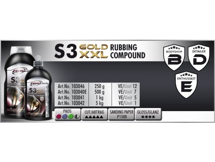 Scholl S3 GOLD XXL Rubbing Compound 5kg silná leštící pasta