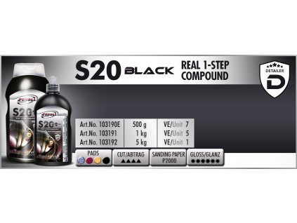 Scholl S20 BLACK Real 1-Step Compound 5kg středně silná leštící pasta