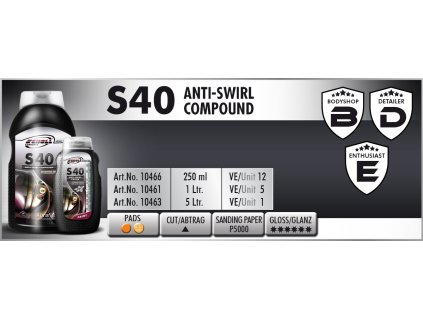 Scholl S40 Anti-Swirl Compound 5L finišovací pasta