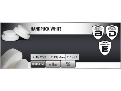 Scholl HandPuck 130/50mm white ruční leštící kotouč